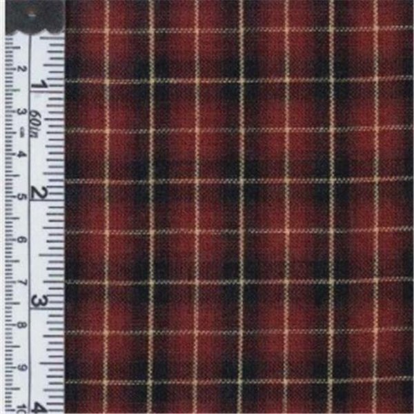 Textile Creations Textile Creations 1010 Rustic Woven Fabric; Small Plaid Wine And Black; 15 yd. 1010